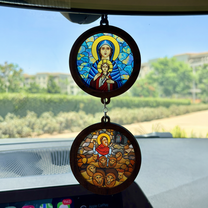 Double Icon Car Pendant