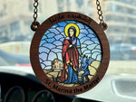 Load image into Gallery viewer, St. Marina the Martyr - Embossed Circular Glass
