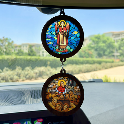 Double Icon Car Pendant