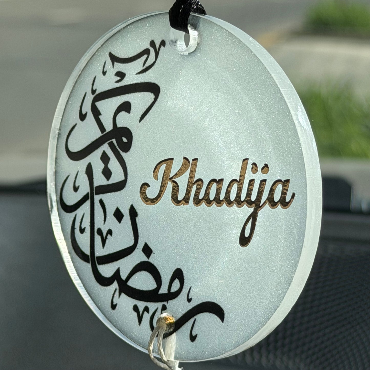(Customizable) Ramadan Kareem Moon Calligraphy - Acrylic Pendant