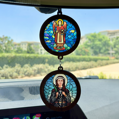 Double Icon Car Pendant