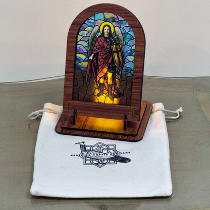 Archangel Michael (Italian Style) - Illuminated Embossed Arch Glasst
