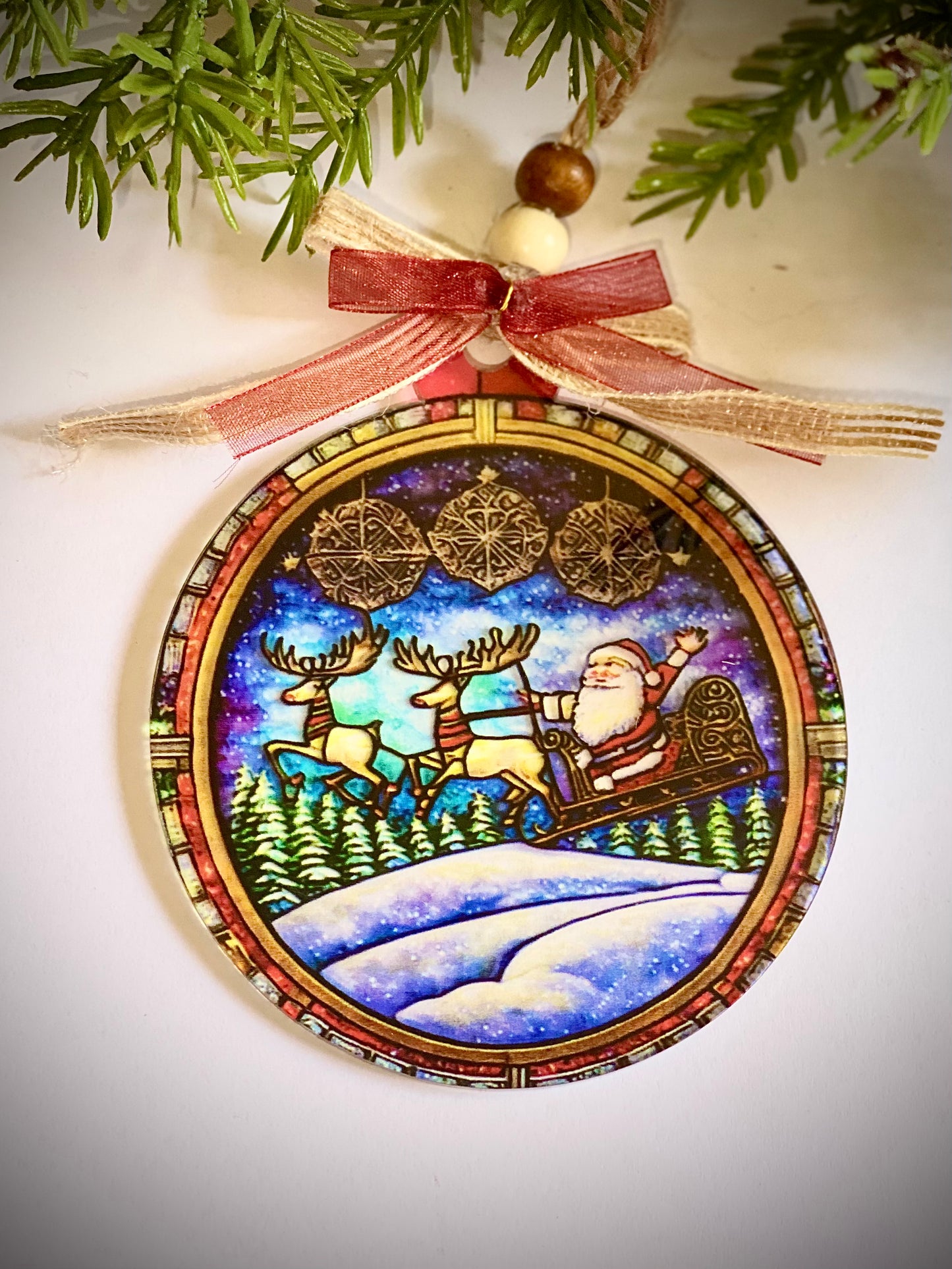 Waving Santa Claus - Acrylic Ornament