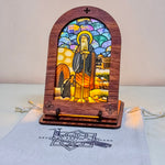 Load image into Gallery viewer, St. Moses the Black - Illuminated Embossed Arch Glass
