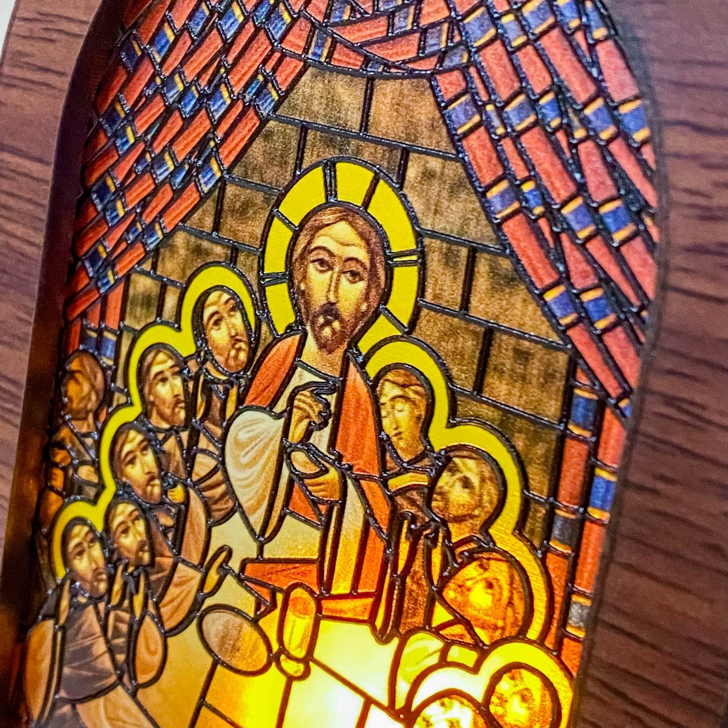 The Last Supper - Illuminated Embossed Arch Glass