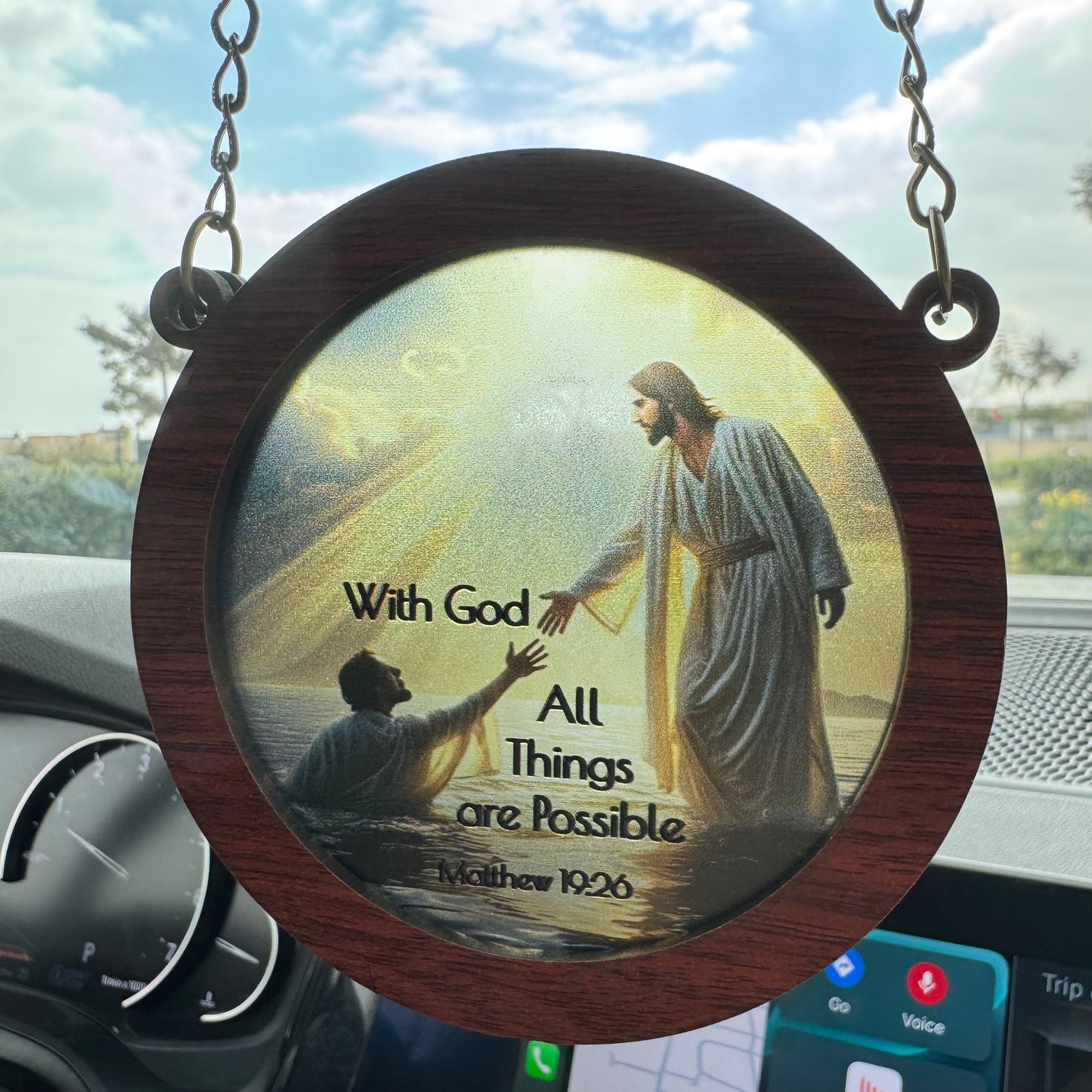 With God All Things are Possible - Car Pendant