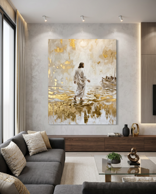 Jesus Walking on Water - Contemporary - Large Canvas
