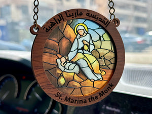 St. Marina the Monk - Embossed Circular Glass