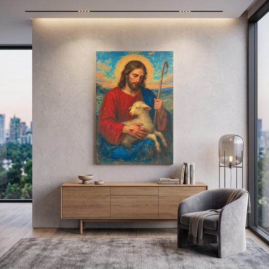 The Good Shepherd - Colorful - Large Canvas