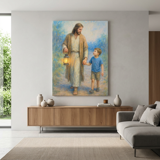 Walking with Jesus - Modern - Large Canvas