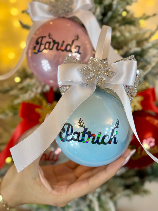 Personalized Christmas Bauble - Baby Blue