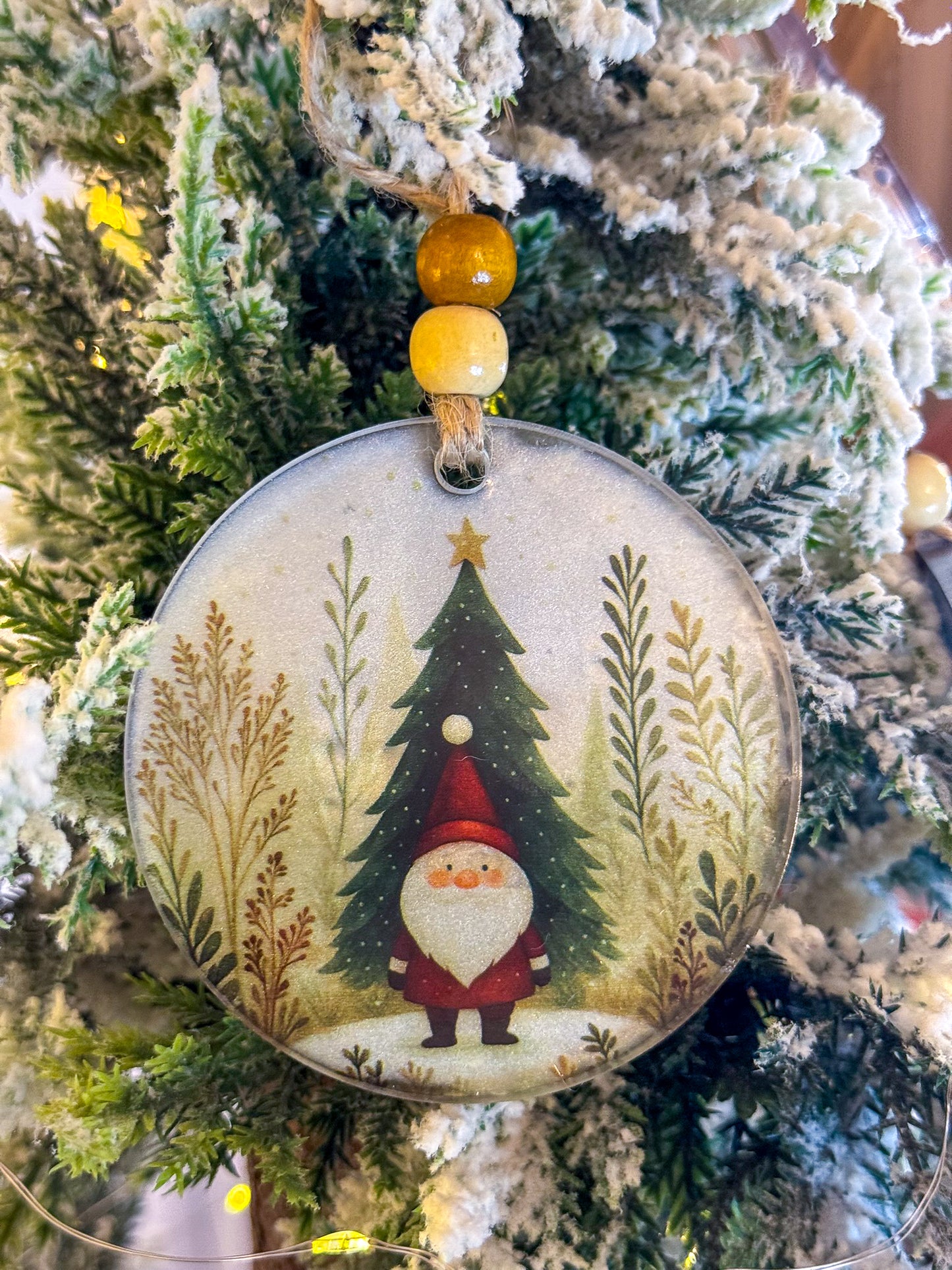 Cute Santa & Tree - Acrylic Ornament