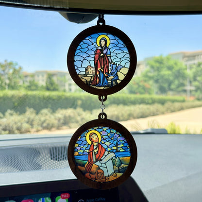 Double Icon Car Pendant