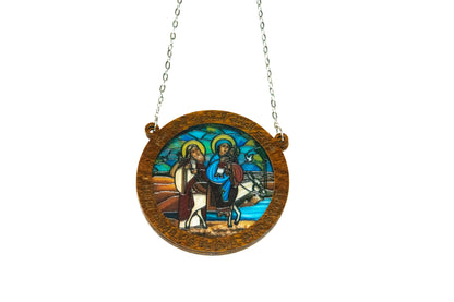 Flight into Egypt - Embossed Circular Glass