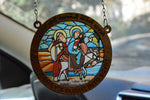 Load image into Gallery viewer, Flight into Egypt - Embossed Circular Glass
