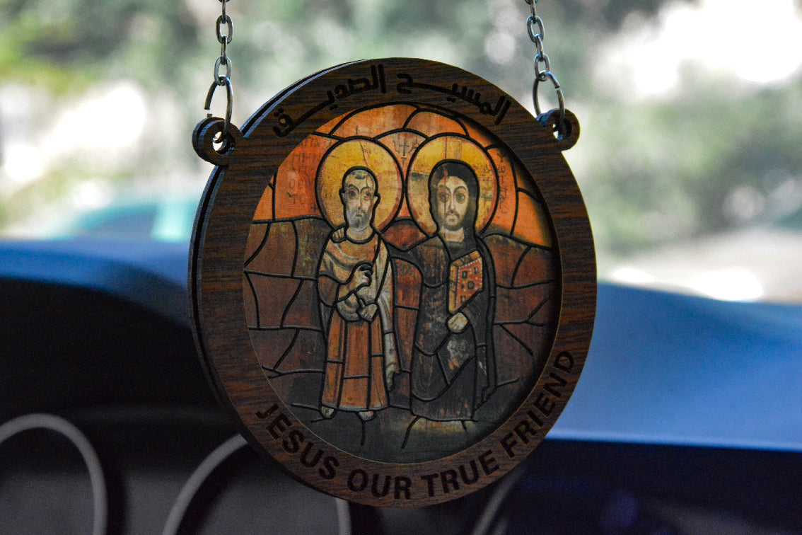 Jesus Our True Friend - Embossed Circular Glass