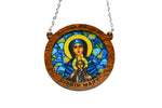 Load image into Gallery viewer, Virgin Mary - Embossed Circular Glass
