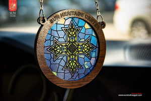Coptic Cross - Embossed Circular Glass