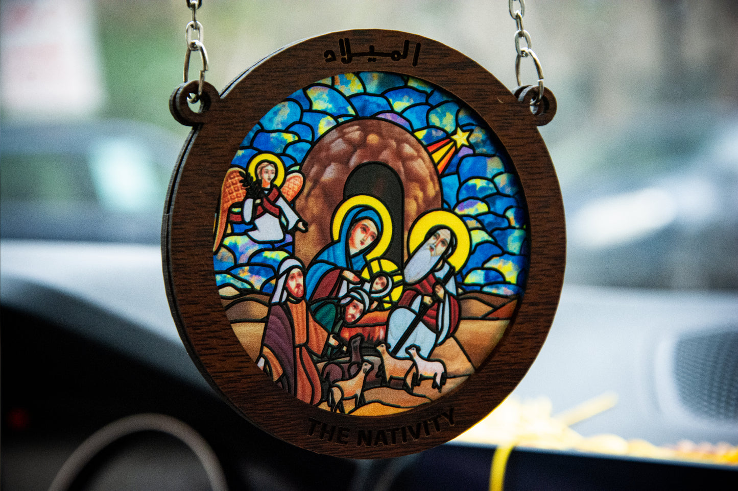 The Nativity - Embossed Circular Glass